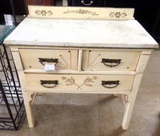Antique vanity/dresser with white marble top
$150.00