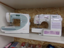 A BERNINA SEWING MACHINE is featured here.  The teal and white one on the left.  Find in our craft department
$200.00