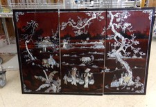 ORIENTAL WALL ART.  These panels are complete with mother-of-pearl inlay designs.  each panel 16 x 30 est
$200.00