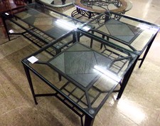 Black and grey-slate coffee tables with glass tops
*3PC Set
$116.10