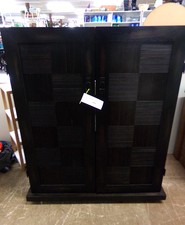 Dark wood cabinet
Displayed with our dressers but multi-purpose
Has shelves inside and holes for electrical cords
$175.00