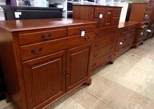 Nice bedroom set!!
Includes 2 nightstands, 1 dresser and 2 chests of drawers. All matching and great condition! One drawer is lined in cedar so high quality as well!
$1495.00