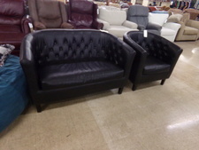 TINY HOUSE black Loveseat and chair.  
$262.50