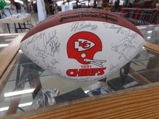 Signed Chief's football - in display case at front counter
$67.50